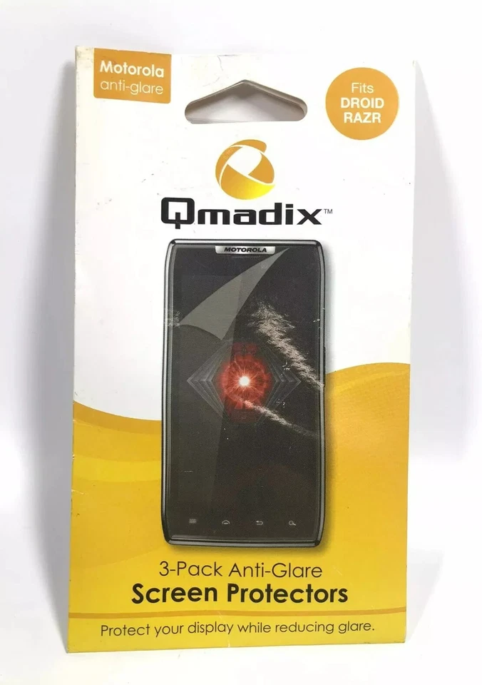 3 Pack Qmadix Anti Glare LCD Screen Protectors Fits Motorola Droid RAZR - Image 3 of 4