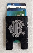 Billet Vault Aluminum Wallet, RFID protection black anodized, Chicago Fire Dept.