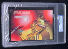 Signed Kenny Baker & Anthony Daniels Topps MasterVisions Star Wars Card Auto PSA