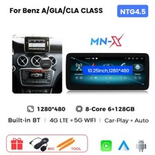 AUTORADIO 10.25” 6+128GB CARPLAY PER MERCEDES CLASSE A W176 GLA CLA W117 NTG 4.5