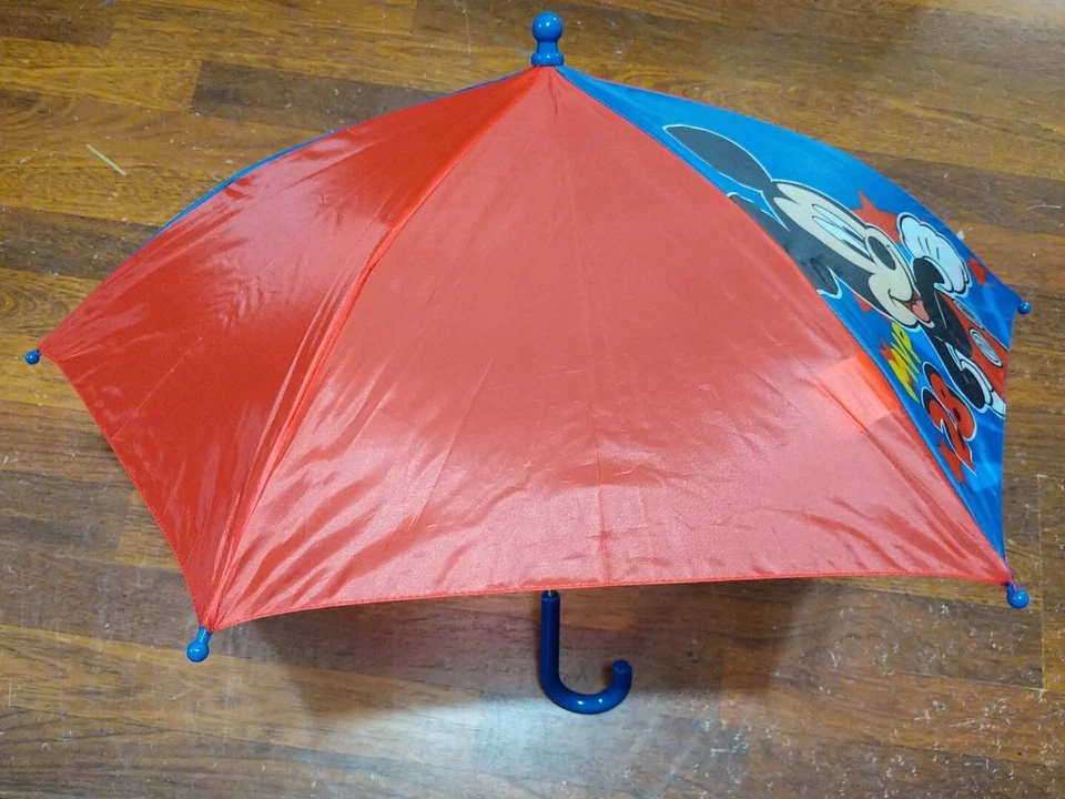 Disney Mickey Mouse Paraguas Niños Pequeños Edades 3-6 Rojo 27" Punto a Punto 20" Nuevo Foto 2 de 4