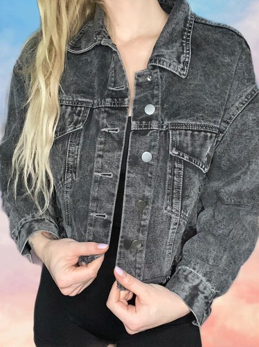 Shein Distressed Denim Jacket Size M | eBay