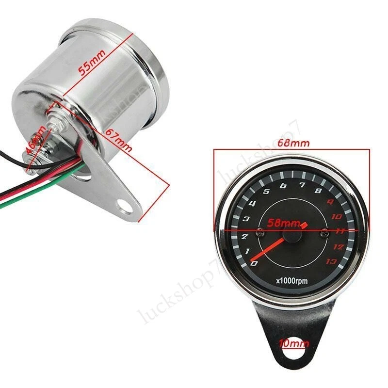 Motorcycle Tachometer Black Gauge For Harley Sportster Heritage Softail Custom - Imagem 2 de 4