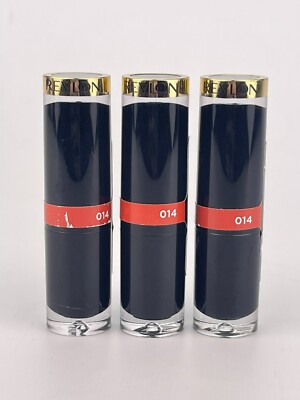 Revlon Super Lustrous Lipstick Shine 014 Glaring Coral Lot of 3