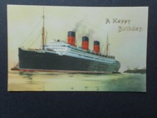 VINTAGE CUNARD MARINE POSTCARD-BERENGARIA-BIRTHDAY CRUISE