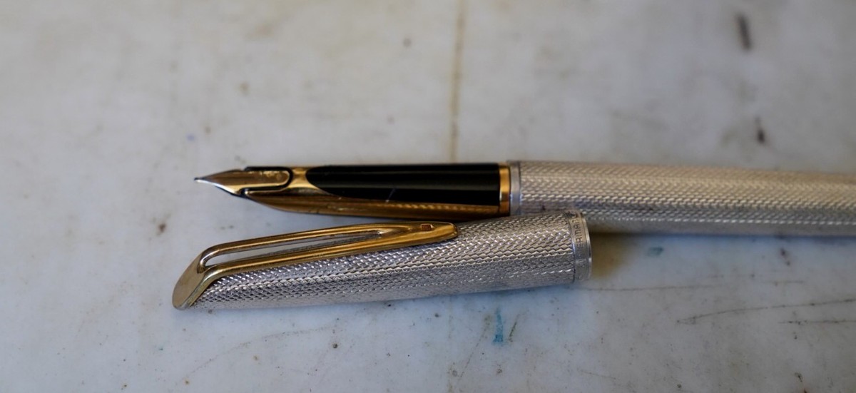 Stylo Plume Waterman CF En Argent Massif 925 - Finition Grain D'orge, Occasion, Plume En Argent