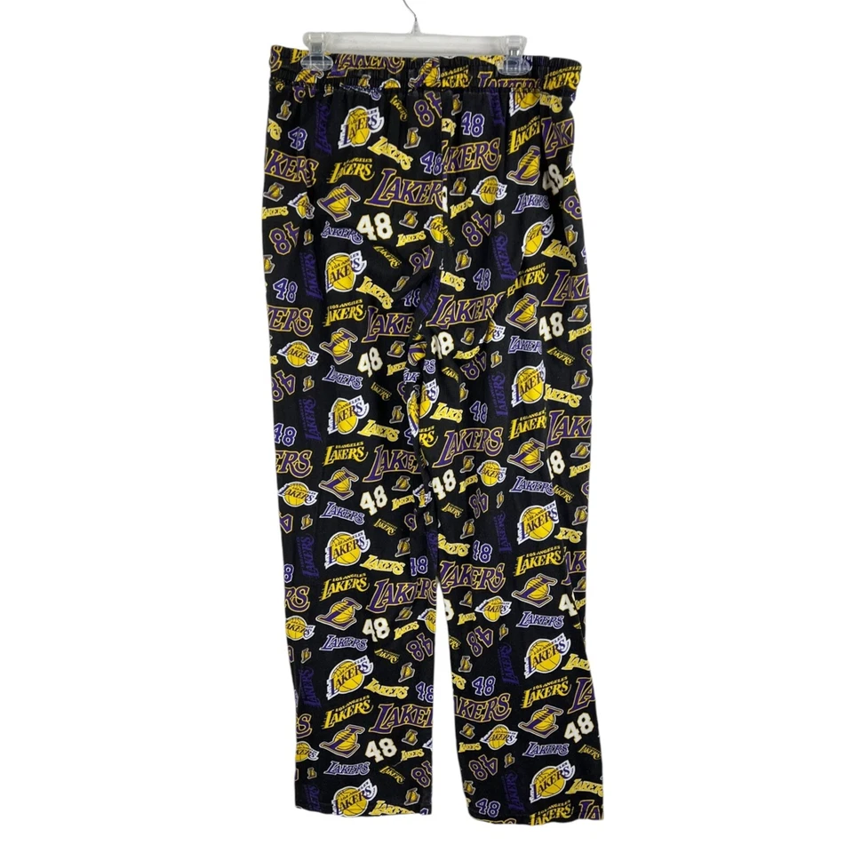 Pantalones de pijama NBA Los Angeles Lakers para hombre extra grandes negros dorados ropa de dormir pantalones Foto 2 de 4