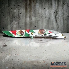 8" Pocket Knife Camping EDC Survival Hunting USA Flag American Eagle or Mexico