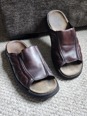 Vintage Y2K 90s Skechers Shoes Mens 11 Sandals Slide Leather  display picture 1