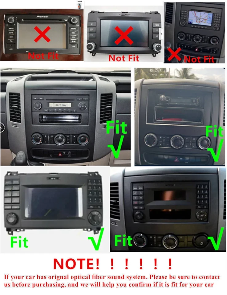 Rádio estéreo automotivo 6+64G Android 13 para Mercedes-Benz Sprinter 2006-2017 CarPlay - Imagem 3 de 4