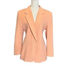 Mondi Vintage Fitted Jacket Coral Peach Wool Cashmere Blend  Size 40 Uk 12 80s