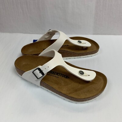 Birkenstock New w/o Box Gizeh White Birko Flor Narrow - Select