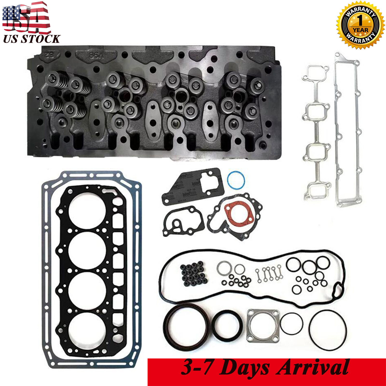 NEW Complete Cylinder Head With Full Gasket Set For Yanmar 4TNV98 Engine Rebuild
