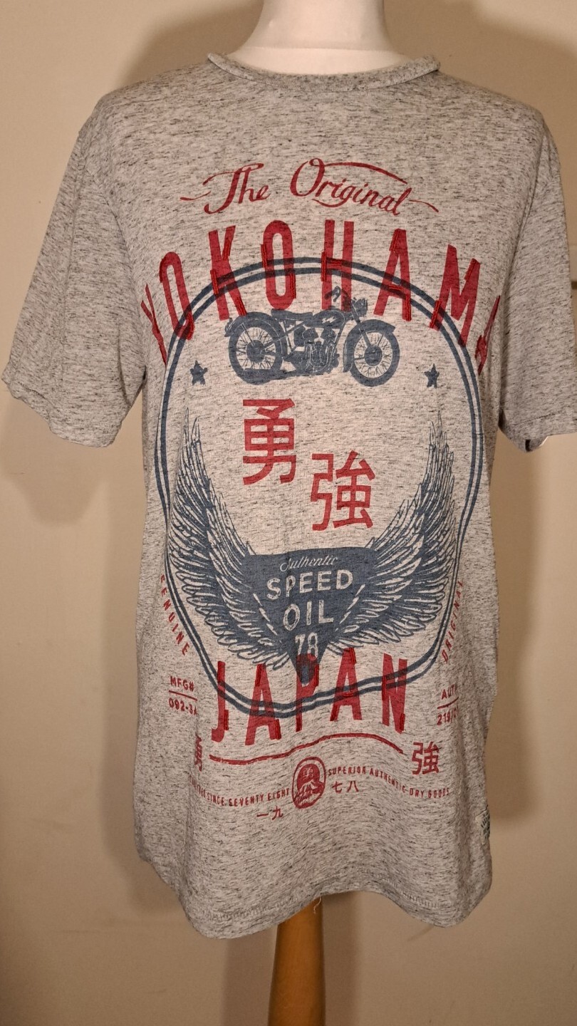 Mens Gray Red Motorbike Tshirts Size Medium