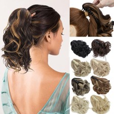 Short Claw Ponytail Hair Extensions Natural Clip Pony Tail Thick Real As Human