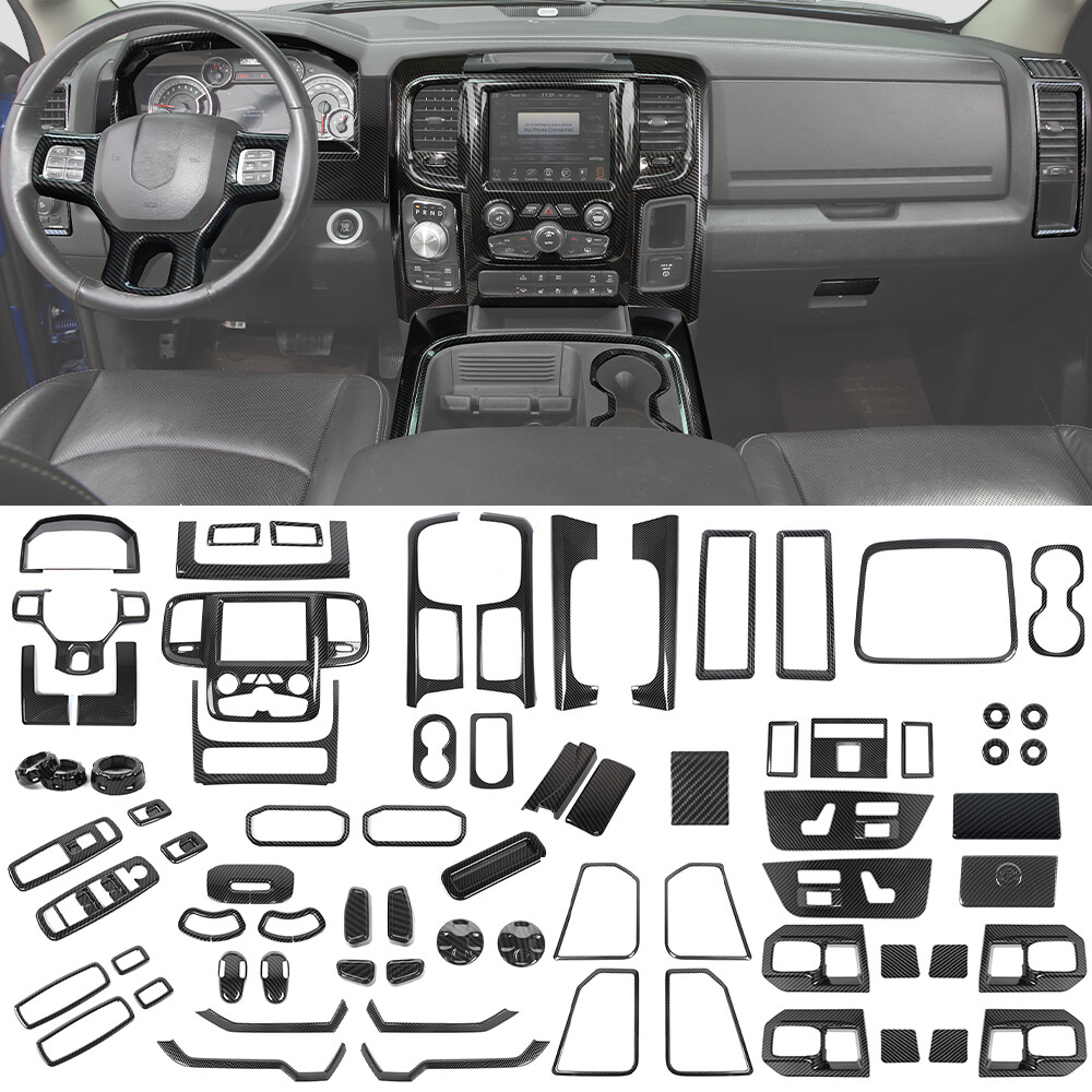Carbon Fiber Interior Cemter Console Trim Cover Accessories for Ram 1500 2012-17