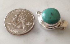 Turquoise, 925 Sterling Silver, Genuine, Gemstone, Box Clasp, 27mm