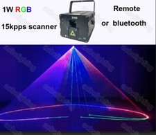 DJ Disco 1W RGB Laser Projector Stage Animation Light Remote FullColor Bar Laser