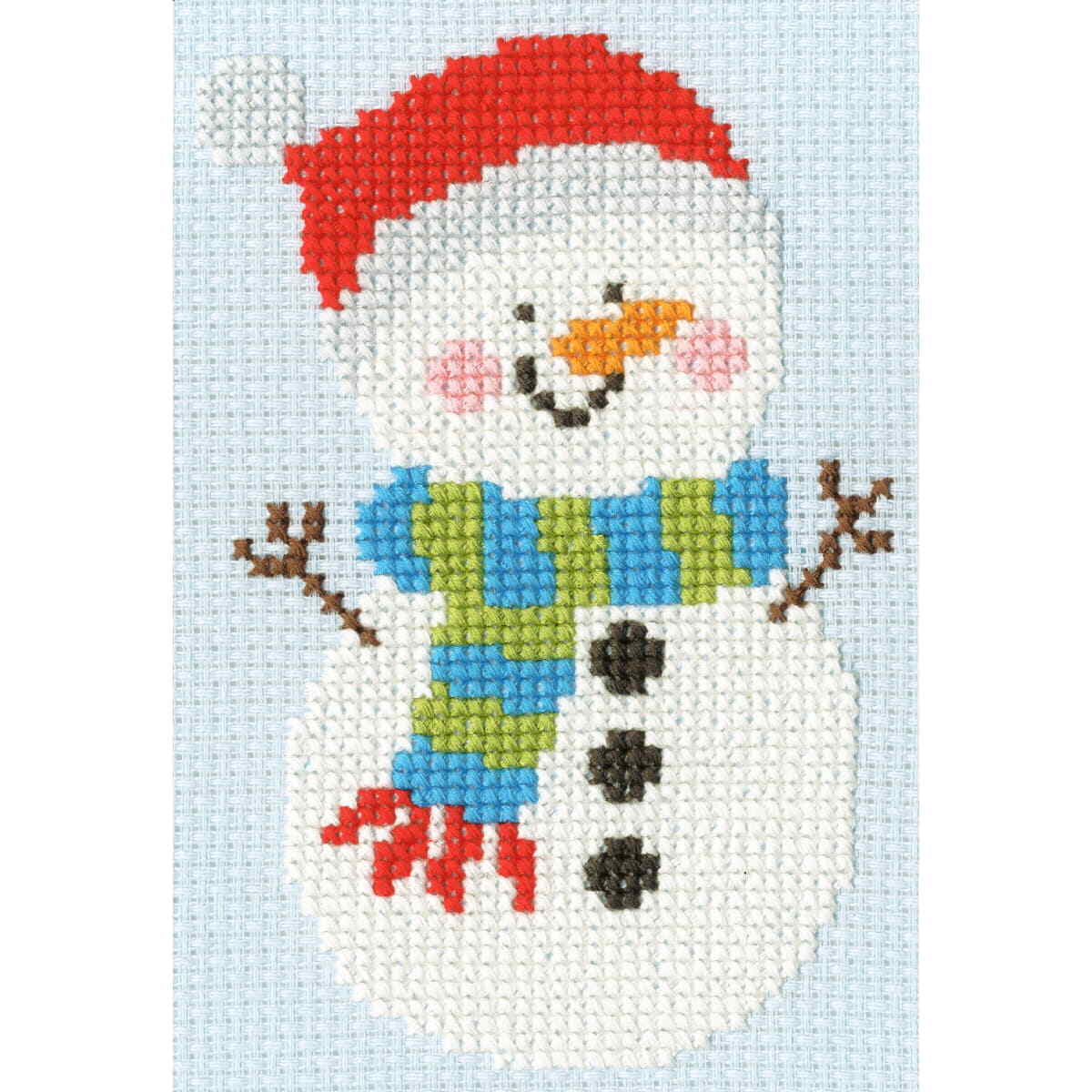 Bothy Threads counted cross stitch kit ""Merry – Snowman"", SKIP6, 13x19cm, DIY