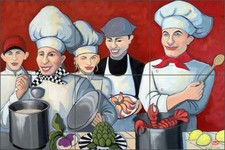 Ceramic Tile Mural Kitchen Backsplash Harrison Cooking Chef Art JHA020