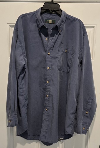 Camicia Orvis vintage uomo XL blu check lyocell bottoni outdoor Hong Kong - Foto 12 di 13