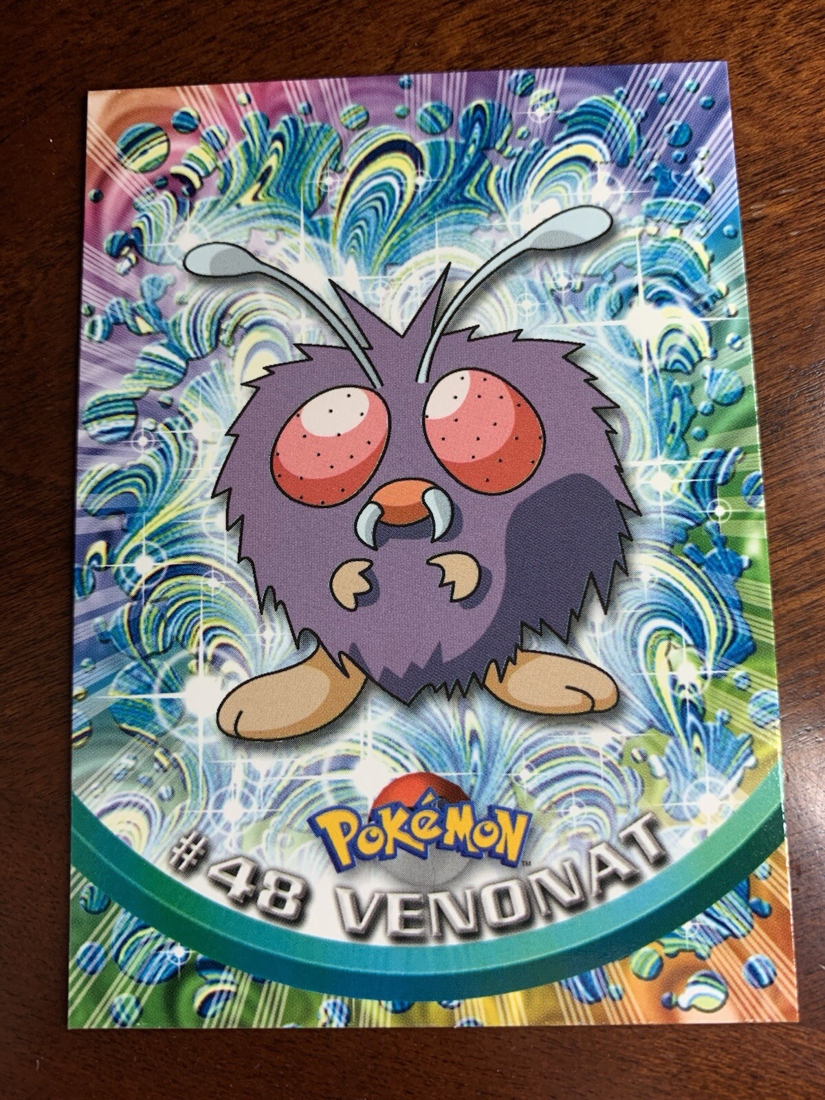 1999 Topps Pokemon TV Animation Black Logo Venonat Card #48 Free Shipping
