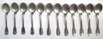 Vtg Christofle 12 x Coffee Tea Spoon Set Silverplate Stainless Flatware - Bild 1 von 4