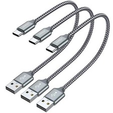 Short USB C Cable 1ft 3-pack USB a to Type-c Charger Cord 3.1a Fast C...
