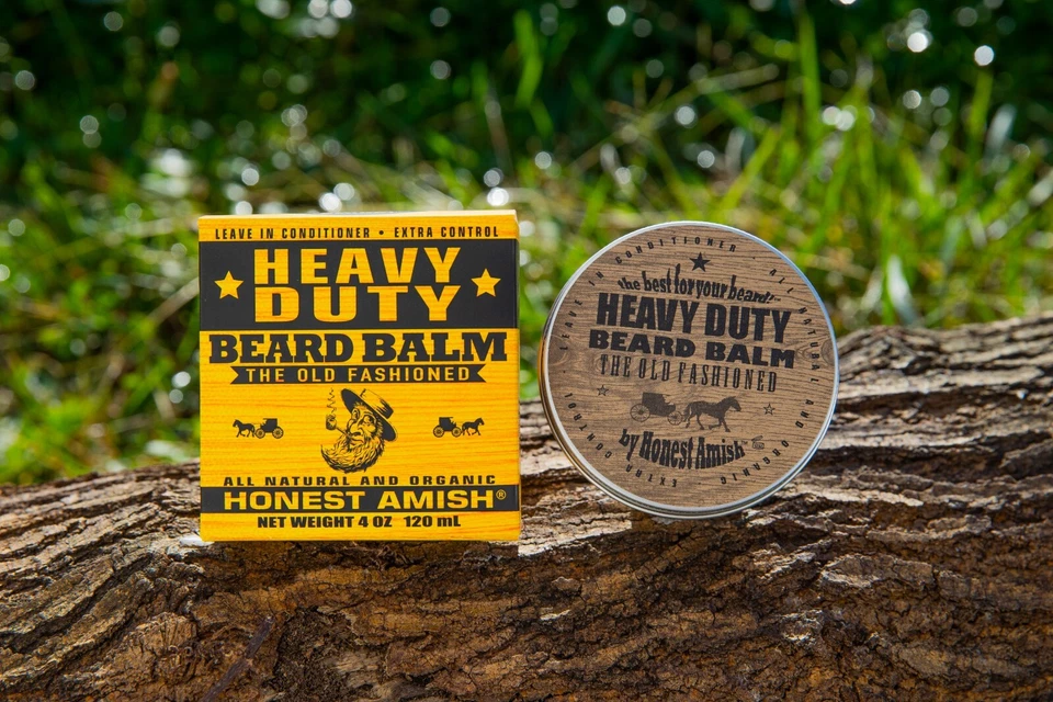 Honest Amish Heavy Duty Beard Balm - 4 OUNCE TIN - Natural Beard Conditioner - Image 4 of 4