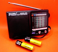 AM/SW/FM Portable radio, 9 bands with AA Batteries.