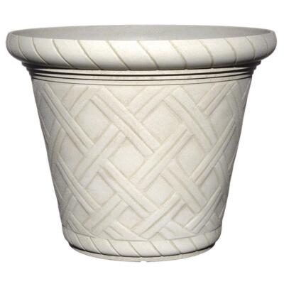 Vigoro Planter 22 in. Antique Extra Large Beige Resin 22 in. D x 17.5 in. H