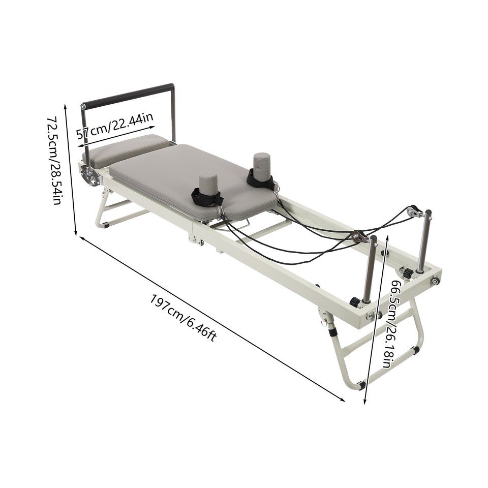 Set Pilates Reformer Pieghevole In PP - Tavola Per Esercizi Addominali, Con Ruote E Corde, Per Casa