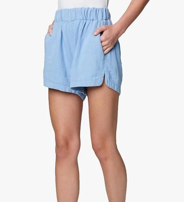 NWT BLANK NYC Linen Blend Pull On Shorts In Hall Pass Size Large