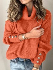Women's Turtleneck Sweater Soft Knit Long Sleeve Pullover Casual Winter Top