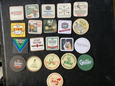 21 different  European / some English Beer Coasters. L