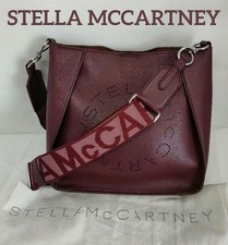 STELLA McCARTNEY Perforated Logo Shoulder Bag Leather Bordeaux w/ Dust Bag