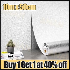 10M Thick Self Adhesive Thermal Insulation Wallpaper 3D Linen Plain Wall Sticker