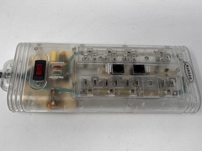Belkin 8 Outlet Surge Master II 2 Suppressor Clear Transparent F5C695TEL