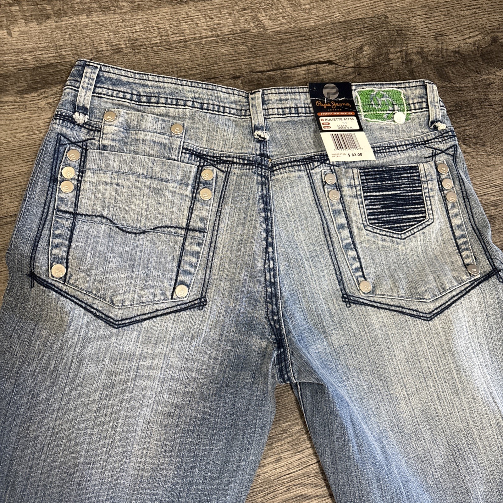 Vintage Pepe London Ruliette 61750 Jeans Mens Size 31 Fits 31 X 32 NEW - View 19