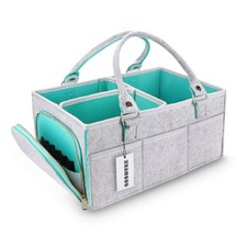 Baby Diaper Caddy Organizer for Boy or Girl Large Nursery Storage Bin Basket ...