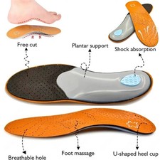 Leather Orthopedic Insole Orthotic Arch Support Instep Flat Foot Shoe Pad PU Lat