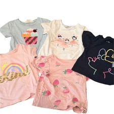 Girls Graphic T-Shirt Bundle H M Gap Epic Fresh Size 4 Pink Blue White 6pc Lot