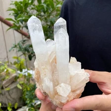 1.1lb Natural Clear White Quartz Crystal Cluster Rough Healing Specimen