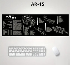 AR-15 Desk Mat 12x36 XL Computer Mouse Pad Gun Parts Diagram, Non-Slip Mat