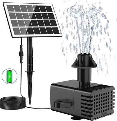Solar Fountain Works in Cloudy Day with 2000mAH Battery Backup, 3.5W Glass