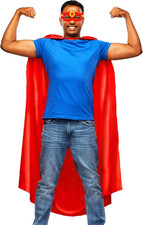 Superhero-Cape and Mask for Adults, Super Hero Costumes Women Men Charity Runnin