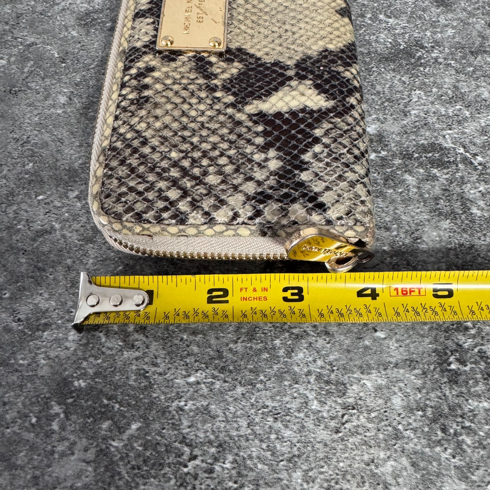 Michael Kors Snakeskin Zip Around Python Embroide… - image 4