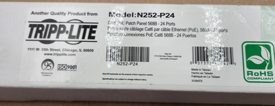 Tripp Lite 24 Port Cat6  Patch Panel 568B RJ45 Ethernet N252-P24