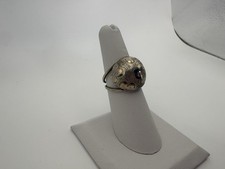 Sterling Silver 925 Flower Dome Ring size 6 Vintage