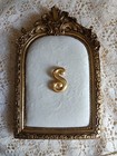 vintage Gold Tone Letter S Initial Brooch Pin Metal Monogram Alphabet  — photo 2
